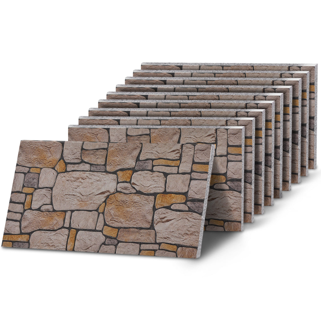 BUZTAS-106 Cottage Warm Sand stone effect wall panel, decorative 3D panel for indoor and outdoor use