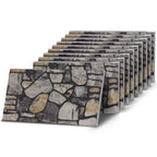 KARMA-102 Cobblestone River Grey stone effect wall panel, decorative 3D panel for indoor and outdoor use