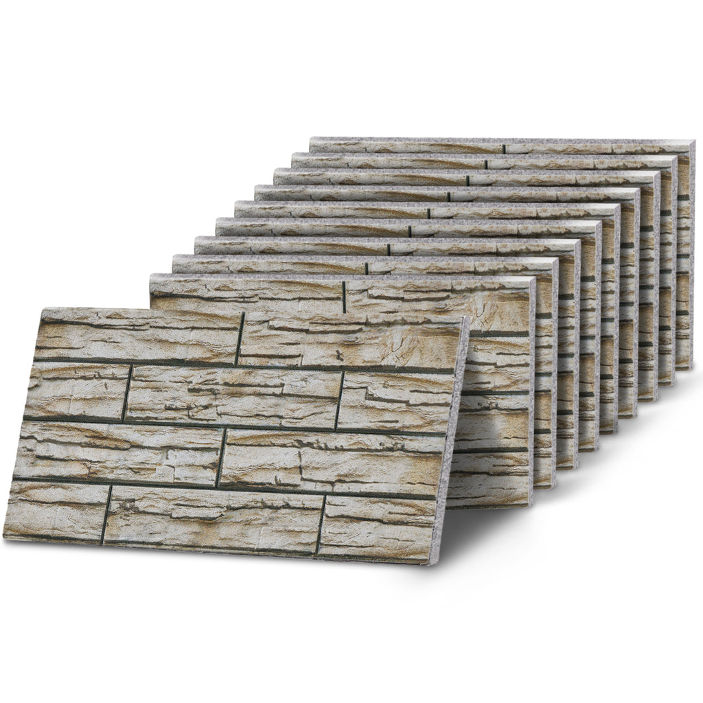 KESTAS-107 Ivory Block slate effect wall panel, decorative 3D panel for indoor and outdoor use