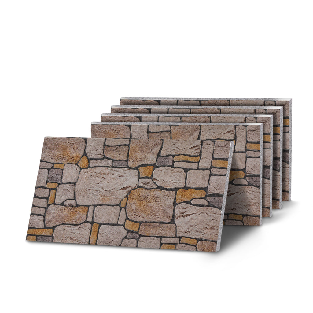 BUZTAS-106 Cottage Warm Sand stone effect wall panel — decorative 3D panel for indoor and outdoor use