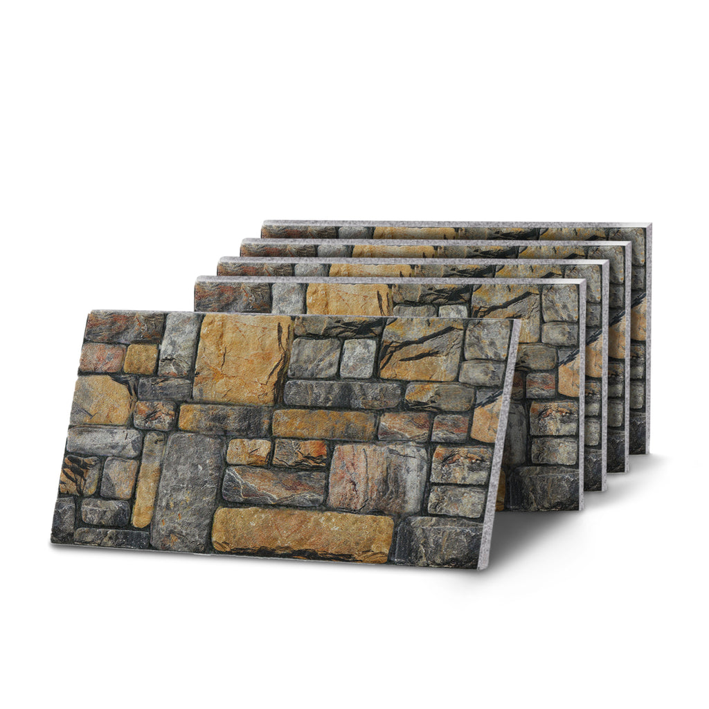 DOKTAS-108 Fieldstone Golden Grey stone effect wall panel — decorative 3D panel for indoor and outdoor use