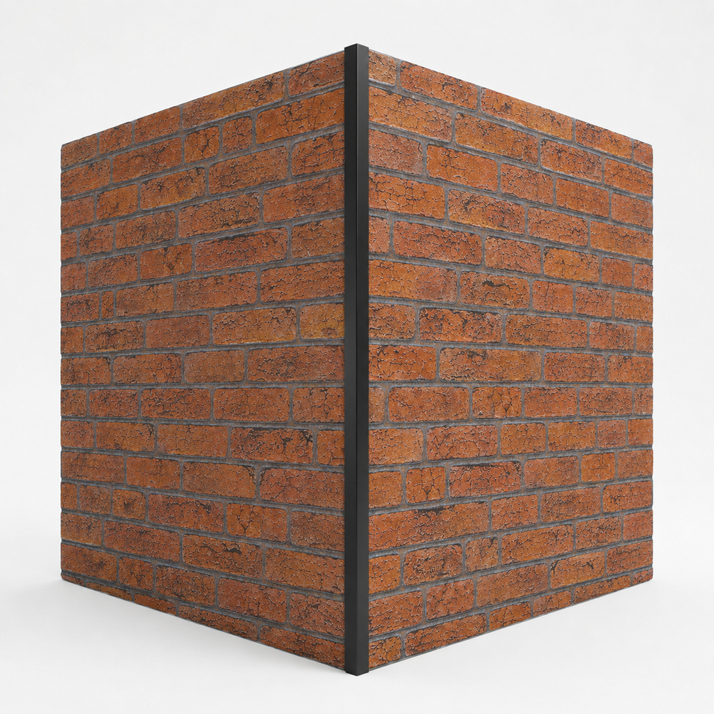 Midnight black aluminium edge trim for brick, slate and stone effect wall panels, 25mm L-profile, powder-coated