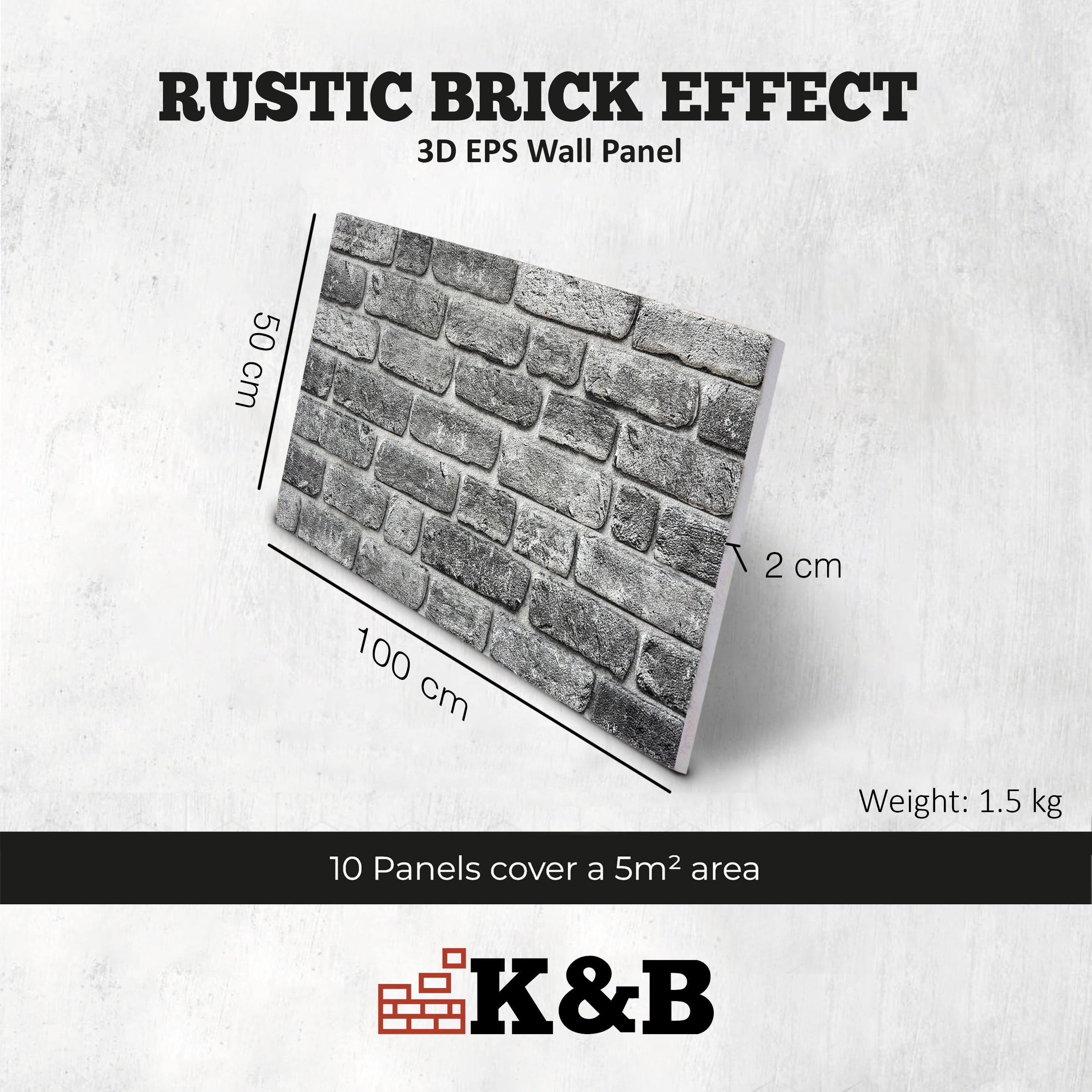 Rustic Grey | Brick Effect | TAS-707