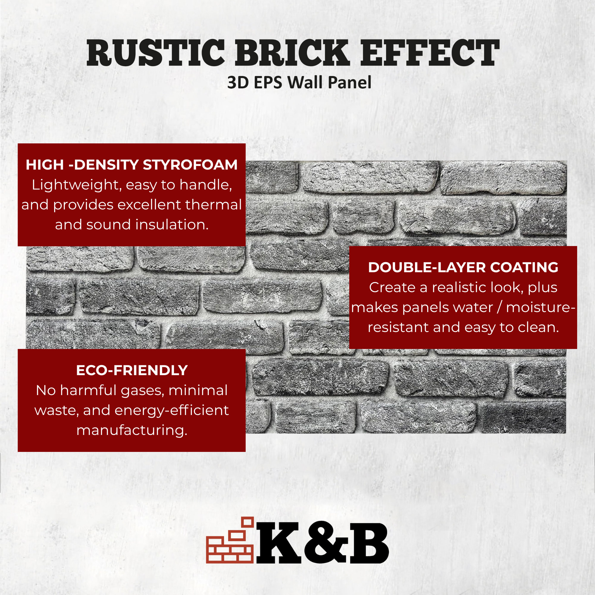Rustic Grey | Brick Effect | TAS-707