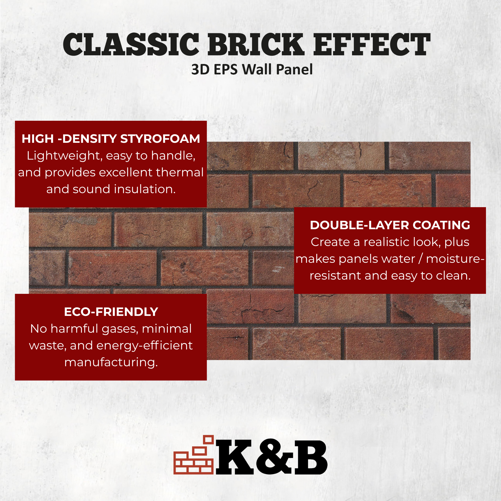 Classic Warm Red | Brick Effect | TUGLA-602