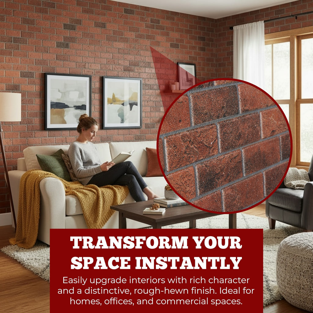 TUGLA-611 | Classic Dark Burgundy | Brick Effect