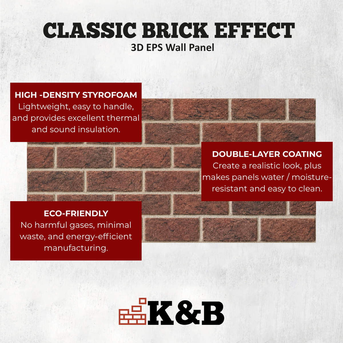 Classic Terracotta Red | Brick Effect | TUGLA-614