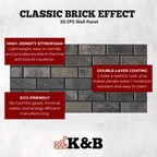Classic Smoked Black | Brick Effect | TUGLA-616