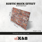 TAS-609 | Rustic Tuscan Red | Brick Effect