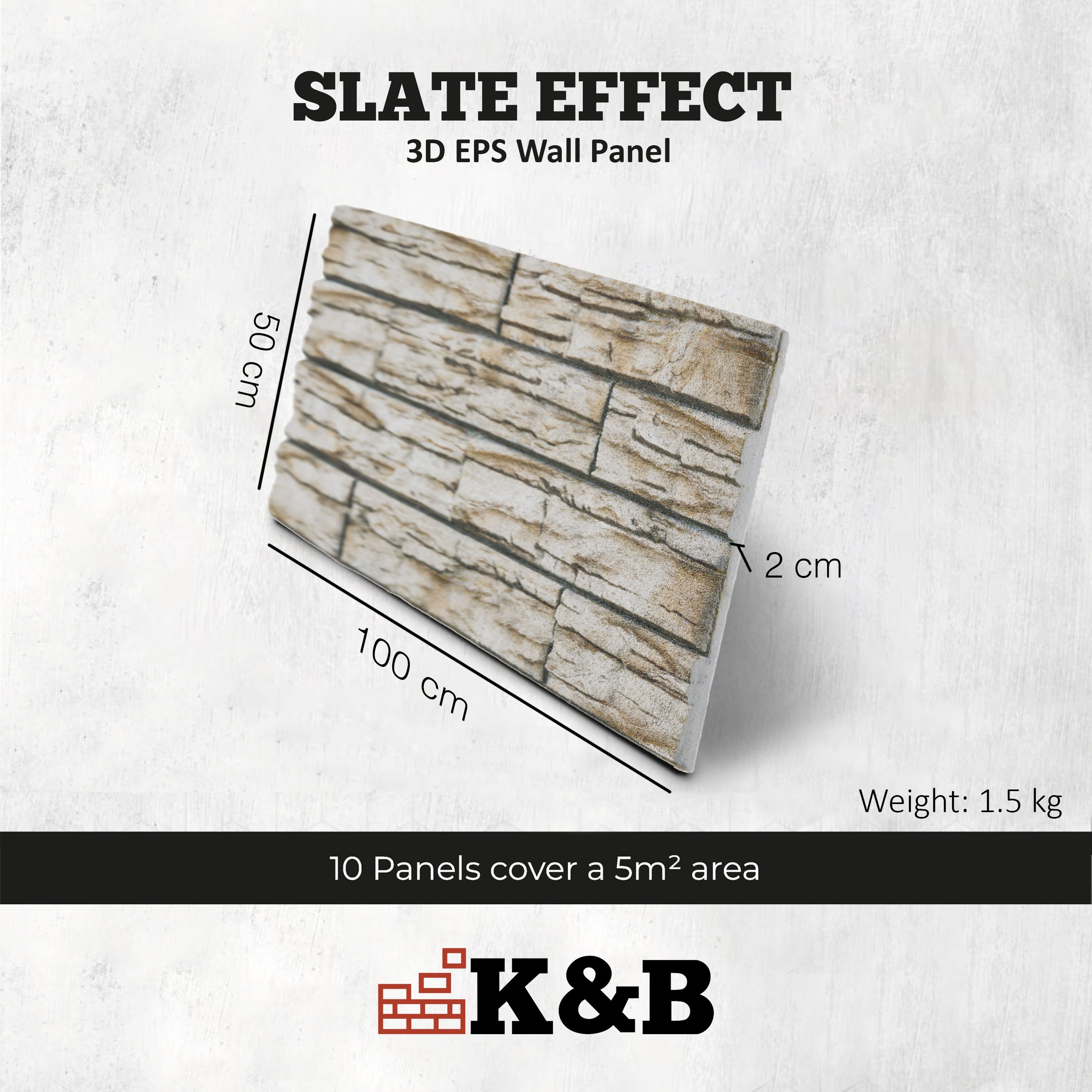 KESTAS-107 | Ivory Block | Slate Effect