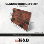 TUGLA-611 | Classic Dark Burgundy | Brick Effect