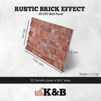 TAS-712 | Rustic Farmhouse Red | Brick Effect