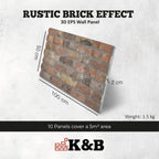 TAS-701 | Rustic Heritage Brown | Brick Effect