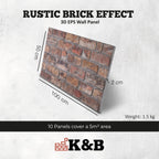 TAS-615 | Rustic Weathered Brown | Brick Effect