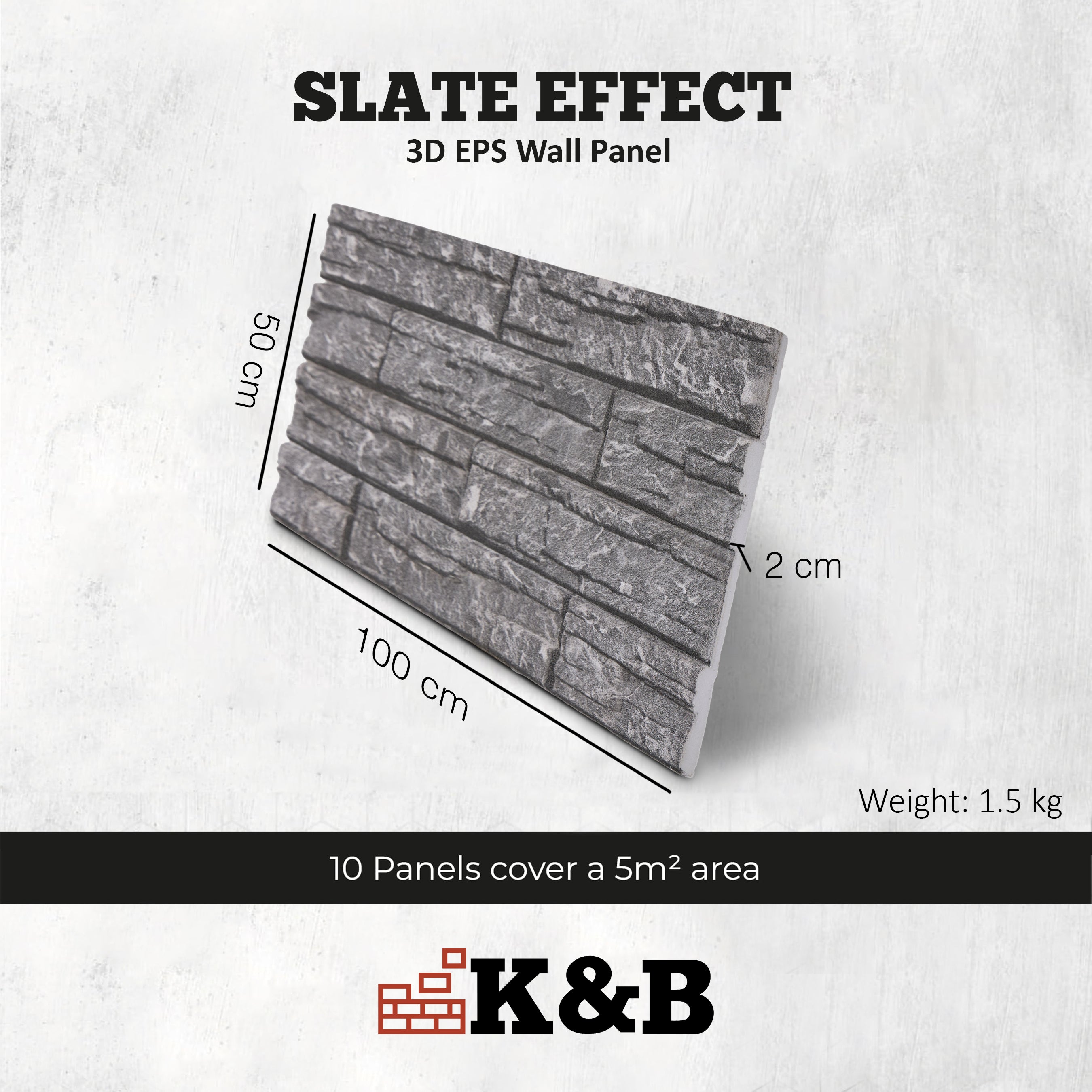 KESTAS-106 | Marble Grey Block | Slate Effect