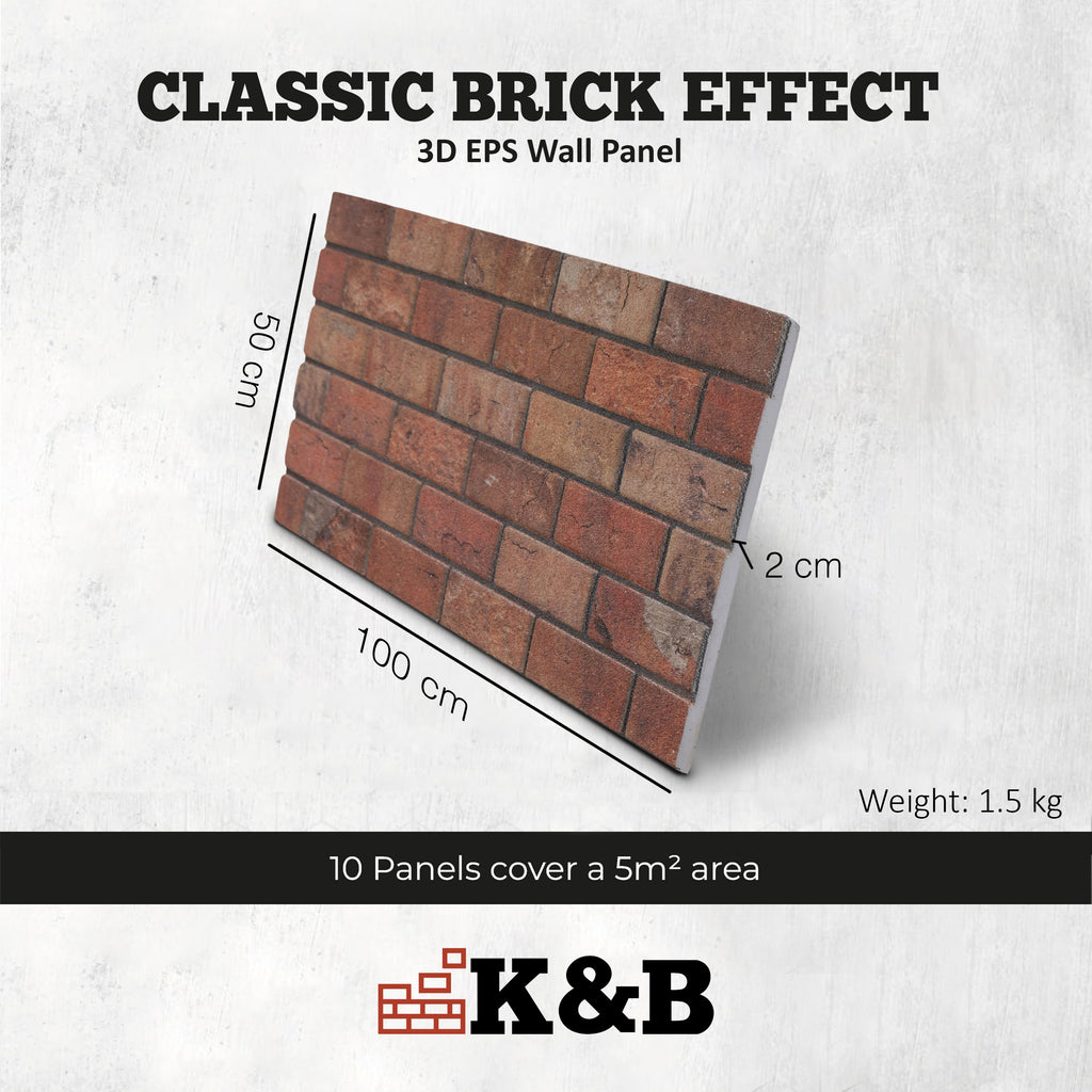 TUGLA-602 | Classic Warm Red | Brick Effect