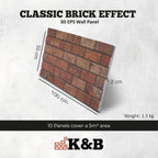 TUGLA-602 | Classic Warm Red | Brick Effect