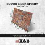 TAS-706 | Rustic Urban Orange | Brick Effect