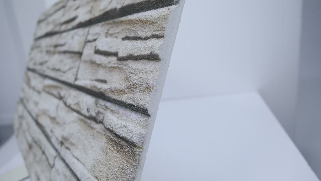 KESTAS-107 Ivory Block slate effect wall panel, decorative 3D panel for indoor and outdoor use