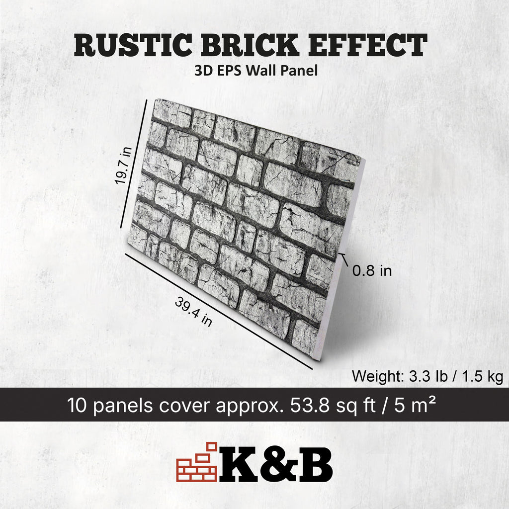 Rustic Antiqued Grey | Brick Effect | TAS-608  